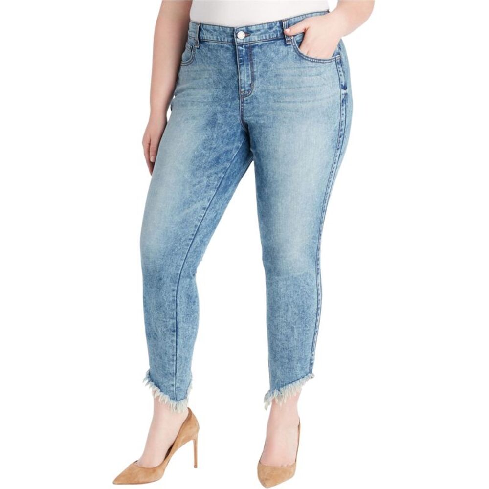 William Rast Womens Plus Size Raw-Hem Tapered Skinny Jeans, NWT